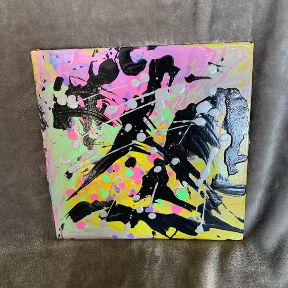 Original Artwork! New Paint Pour Series - 10x10 canvas board - Picture 2 of 5